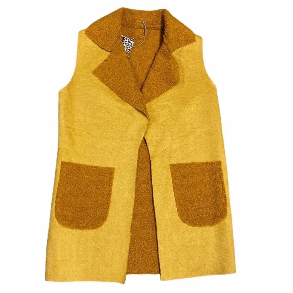 Mustard Teddy Vest Made in Italy NWT